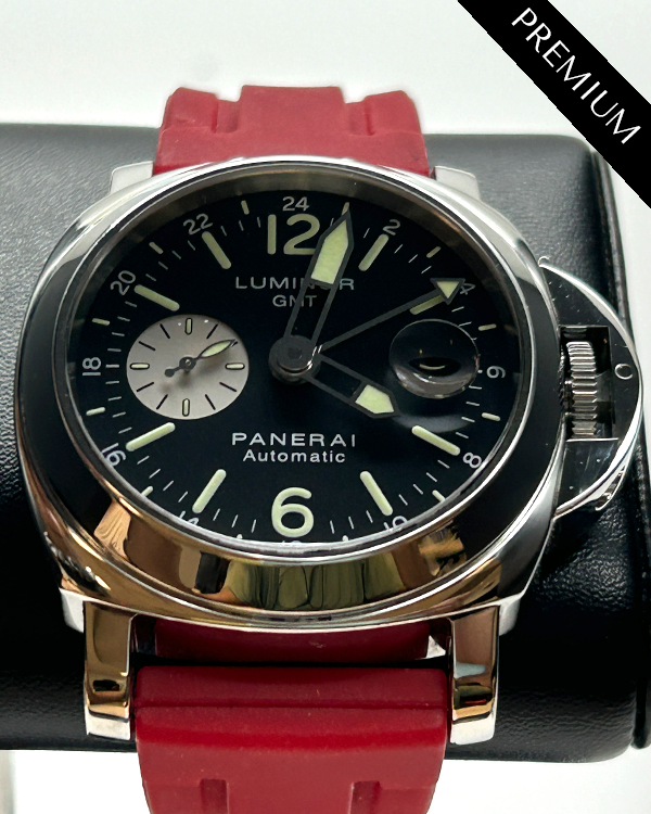 Panerai Luminor GMT 44MM Black Dial Aftermarket Rubber Strap (PAM00088)