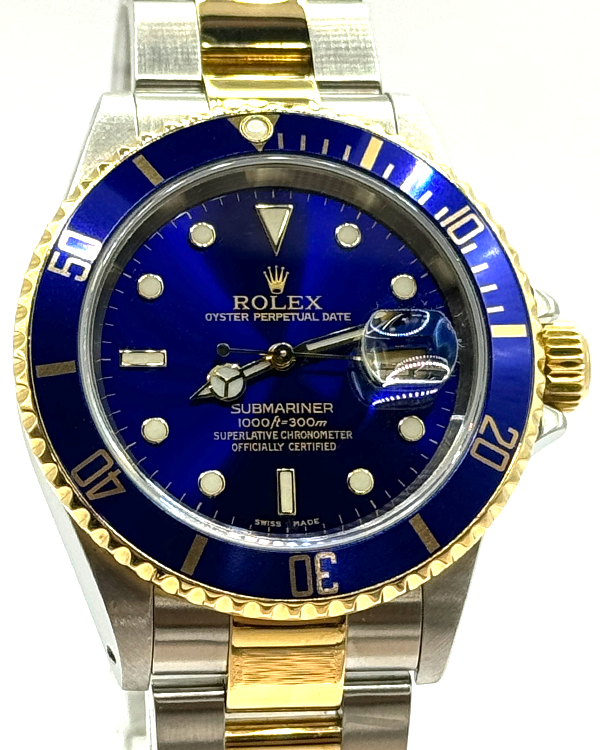 2001 Rolex Submariner Date "Bluesy" 40MM Blue Dial Two-Tone Bracelet (16613)