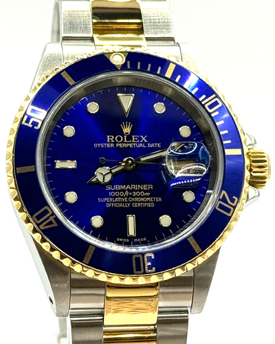 2001 Rolex Submariner Date "Bluesy" 40MM Blue Dial Two-Tone Bracelet (16613)