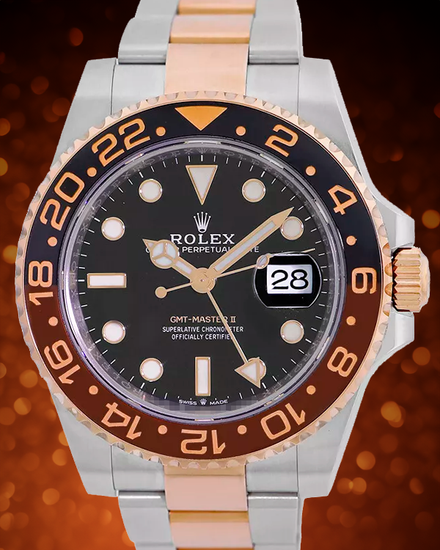2021 Rolex GMT-Master II "Rootbeer" 40MM Black Dial Two-Tone Oyster Bracelet (126711CHNR)