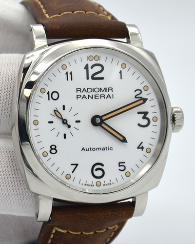 2018 Panerai Radiomir 1940 3 Days 42MM Steel White Dial Leather Strap (PAM00655)