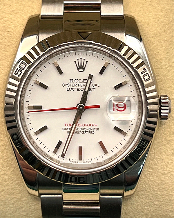 Rolex Datejust Turn-O-Graph 36MM White Dial Oyster Bracelet (116264)