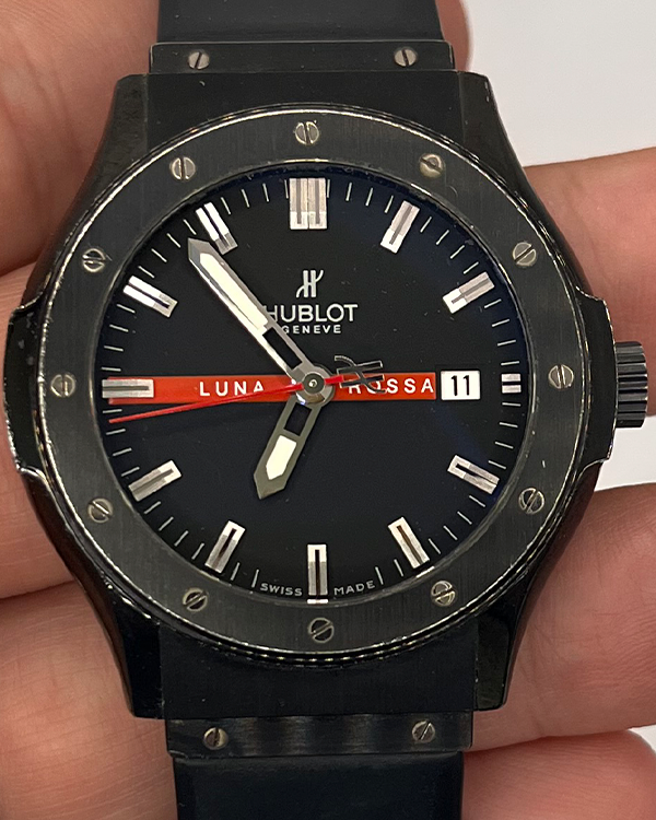 Hublot Classic Luna Rossa L.E. 41MM Black Dial Rubber Strap (B1915.11)