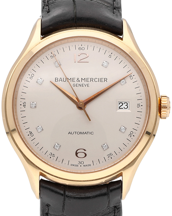 Baume & Mercier Clifton 39MM White Dial Leather Strap (M0A10104)