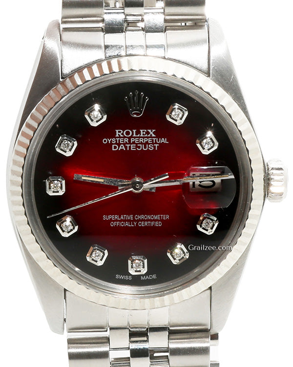 Rolex Datejust 36MM Aftermarket Red Dial Jubilee Bracelet (16014)