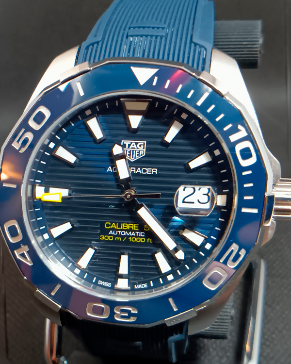 TAG Heuer Aquaracer 300M 43MM Blue Dial Rubber Strap (WAY201B.BA0927)