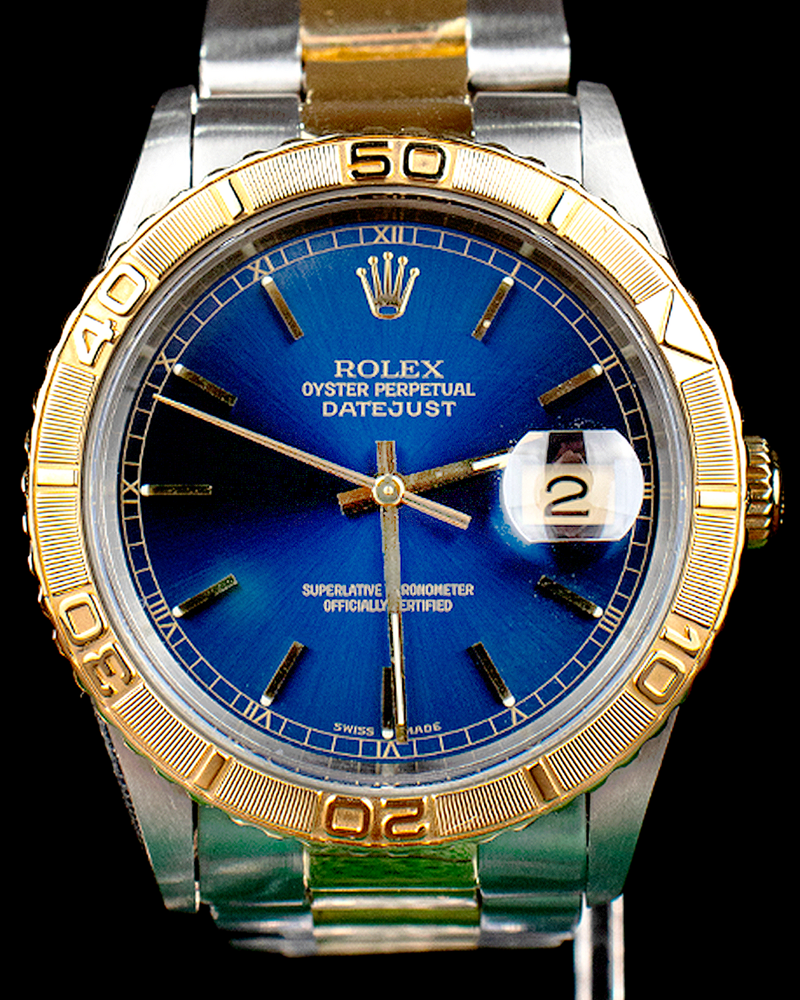 2005 Rolex Datejust Turn-O-Graph 36MM Blue Dial Two-tone Oyster Bracelet (16263)