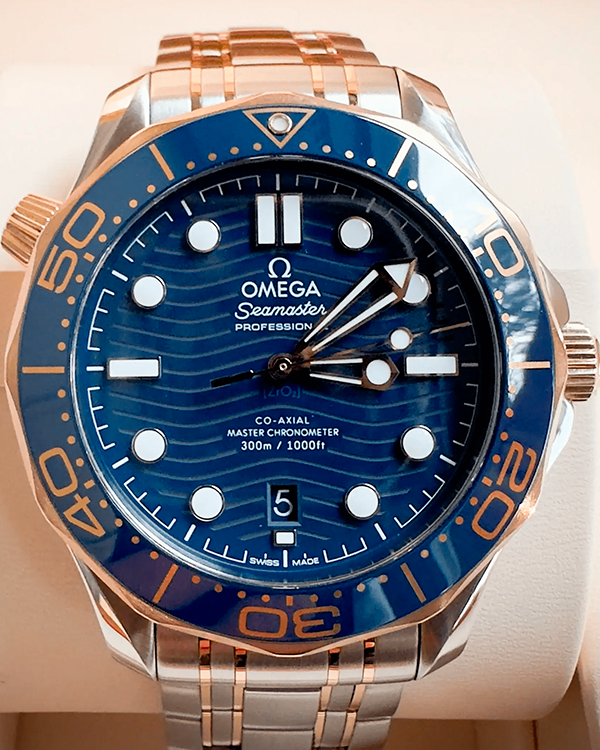 2019 Omega Seamaster Diver 300M 42MM Blue Dial Two-Tone Bracelet (210.20.42.20.03.002)