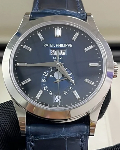 2024 Patek Philippe Annual Calendar 38MM Blue Dial Leather Strap (5396G-017)