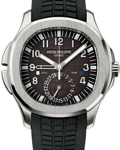 2018 Patek Philippe Aquanaut Travel Time 40.8MM Black Dial Rubber Strap (5164A-001)