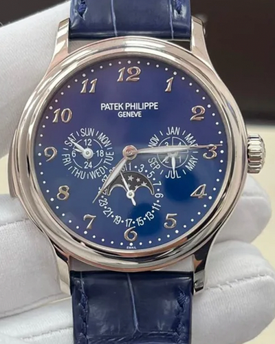 Patek Philippe Minute Repeater Perpetual Calendar 42MM Blue Dial Leather Strap (5374G-001)