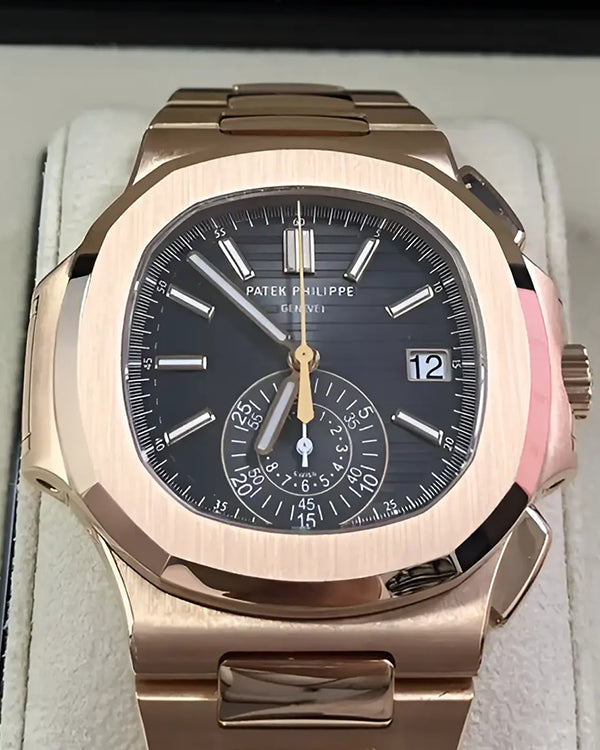 2018 Patek Philippe Nautilus 40.5MM Black Dial Rose Gold Bracelet (5980/1R-001)