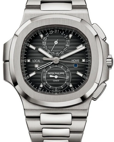 2021 Patek Philippe Nautilus Travel Time Chronograph 40MM Black Dial Steel Bracelet (5990/1A-001)