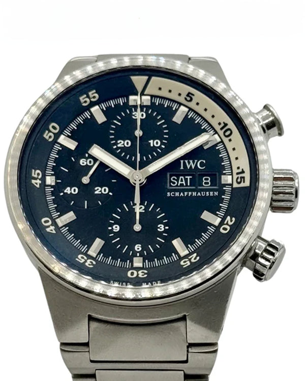 IWC Schaffhausen Aquatimer 42MM Black Dial Steel Bracelet (IW371928)