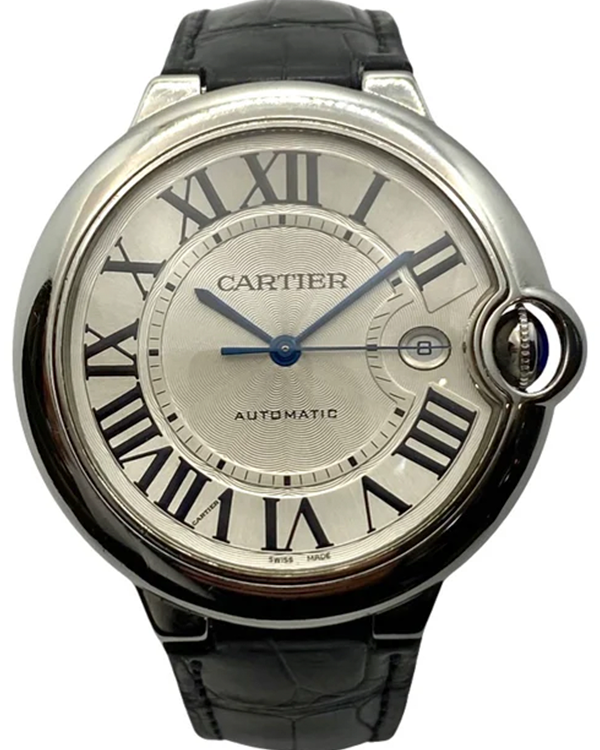 Cartier Ballon Bleu de Cartier 42MM Silver Dial Leather Strap (WSBB0026)