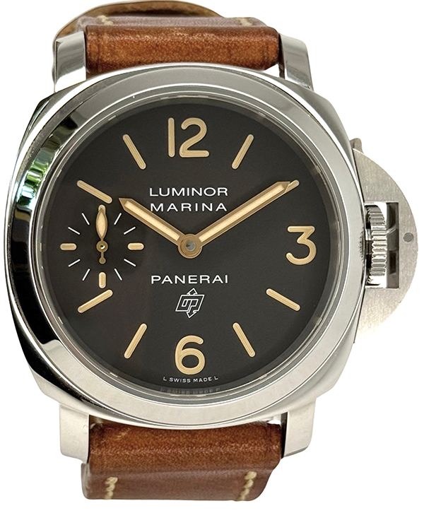 2018 Panerai Luminor Marina "Logo Acciaio" L. E. 44MM Brown Dial Leather Strap (PAM00632)