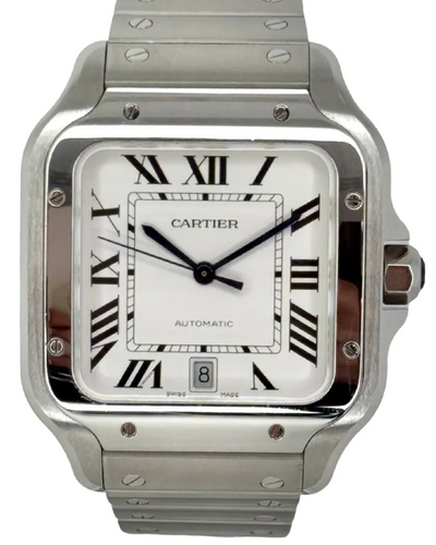 2023 Cartier Santos De Cartier 39.8x47.5MM Silver Dial Steel Bracelet (WSSA0018)