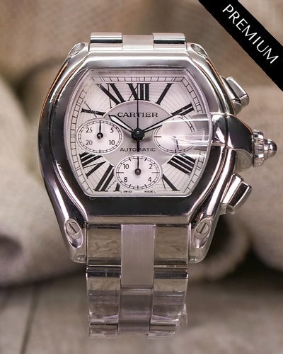 Cartier Roadster De Cartier 49x43MM Silver Dial Steel Bracelet (W62019X6)