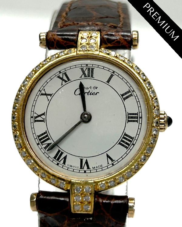 Cartier Must De Cartier 26MM Quartz White Dial Leather Strap (CC163480)