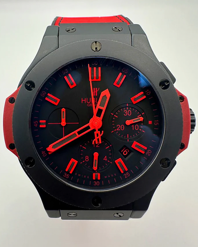 Hublot Big Bang L.E. 44MM Black Dial Leather/Rubber Strap (301.CI.1130.GR)