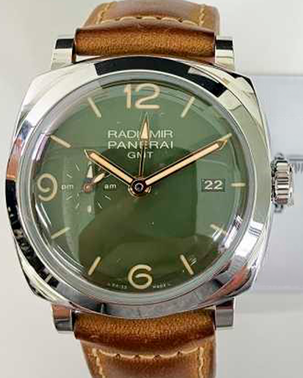 2021 Panerai Radiomir GMT 45MM Green Dial Leather Strap (PAM00998)