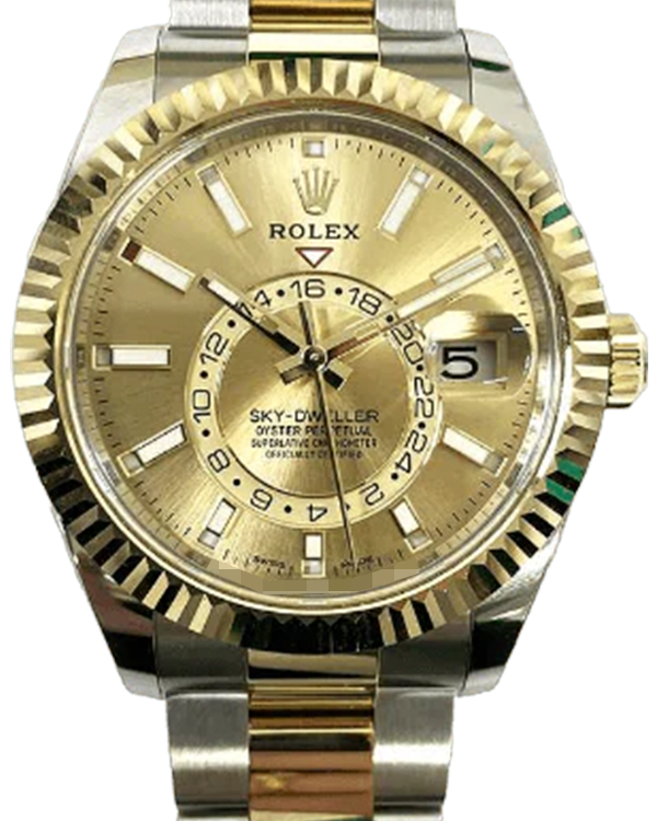 2023 Rolex Sky-Dweller 42MM Champagne Dial Two-Tone Bracelet (326933)