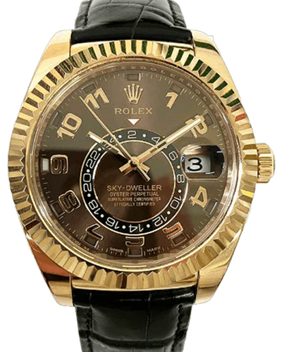 Rolex Sky-Dweller 42MM Chocolate Dial Leather Strap (326135)