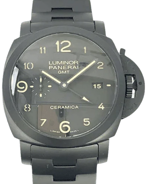 2013 Panerai Luminor 1950 3 Days GMT Tuttonero 44MM Black Dial Ceramic Bracelet (PAM00438)