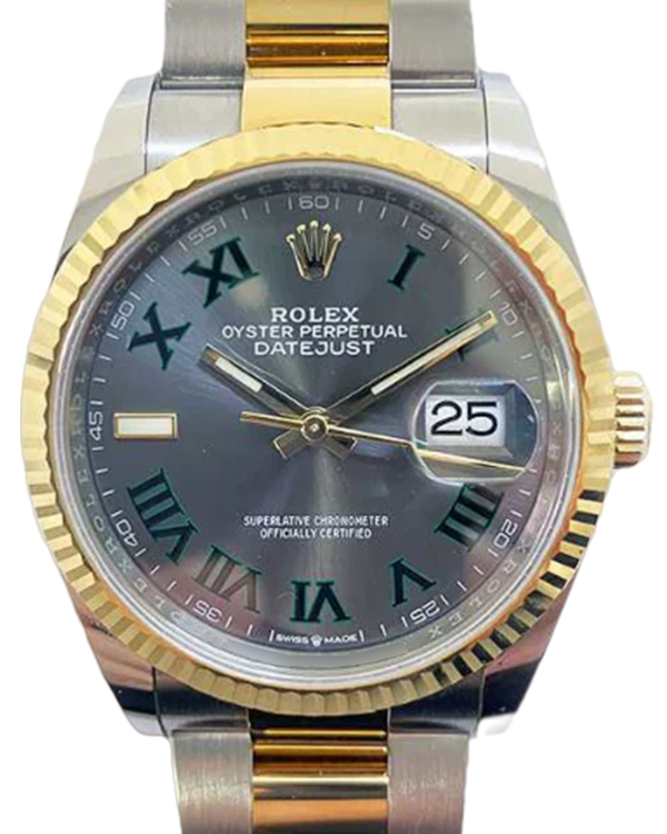 Rolex Datejust "Wimbelon" 36MM Slate Dial Two-Tone Oyster Bracelet (126233)