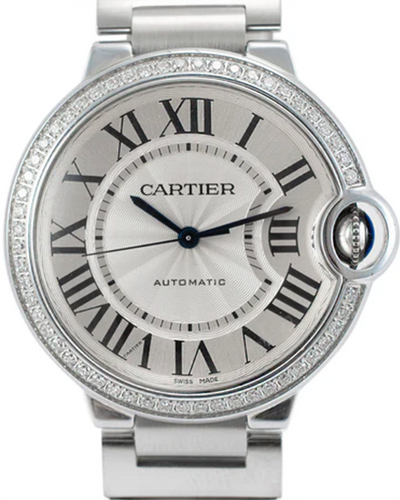 Cartier Ballon Bleu 36MM Silver Dial Steel Bracelet (W4BB0024)