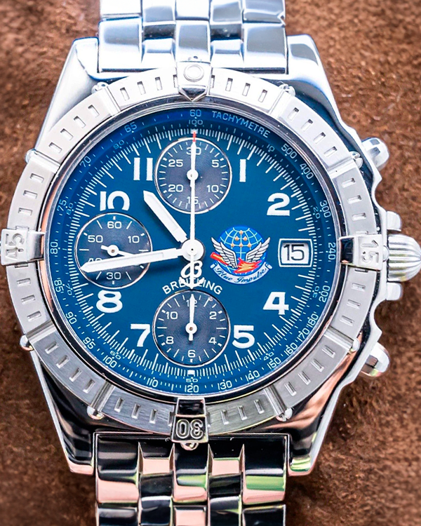 2004 Breitling Blackbird Chronomat Blue Impulse 40MM Blue Dial Steel Bracelet (A13353)