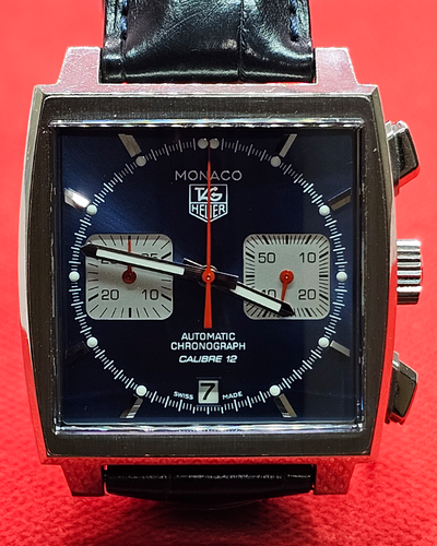 TAG Heuer Monaco 39MM Blue Dial Leather Strap (CAW2111.FC6183)