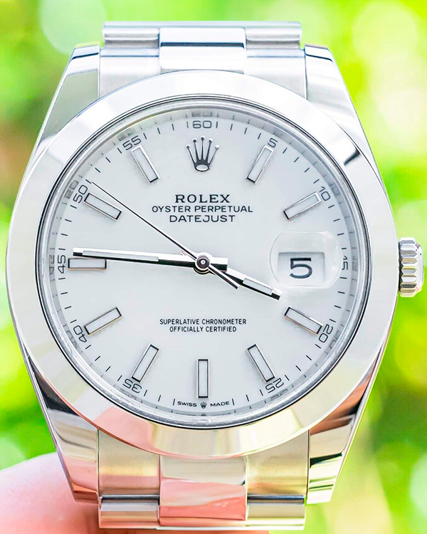 2022 Rolex Datejust 41MM White Dial Oyster Bracelet (126300)