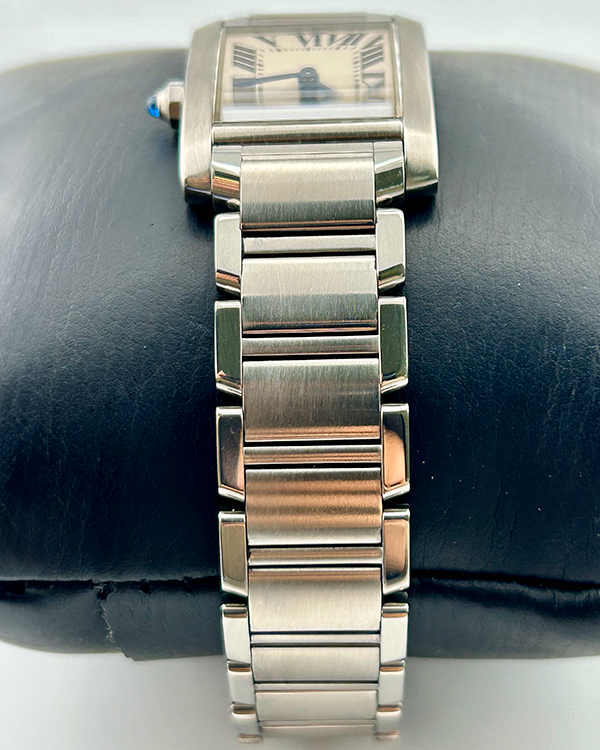 Cartier Tank 25.5mm Quartz Silver Red Dial