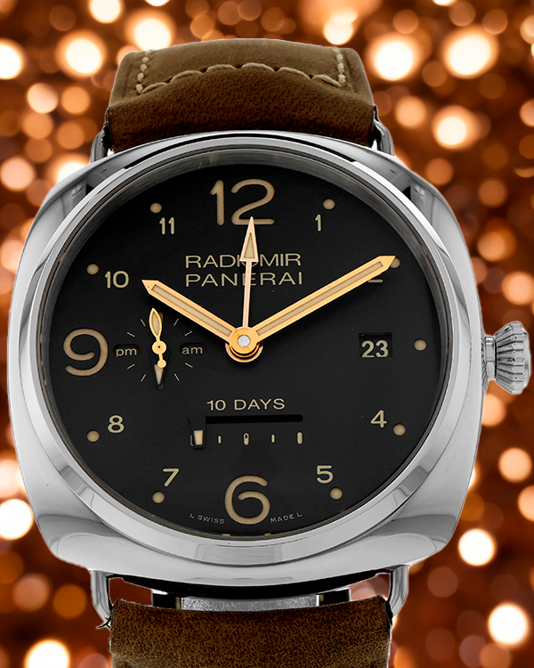 Panerai Radiomir 10 Days GMT 47MM Brown Dial Leather Strap (PAM00391)