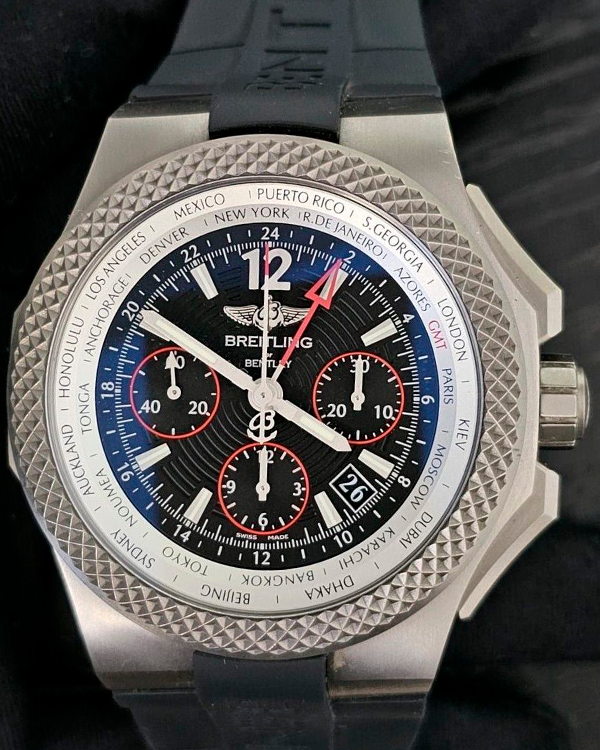 Breitling Bentley GMT 45MM Black Dial Rubber Strap (EB0433)