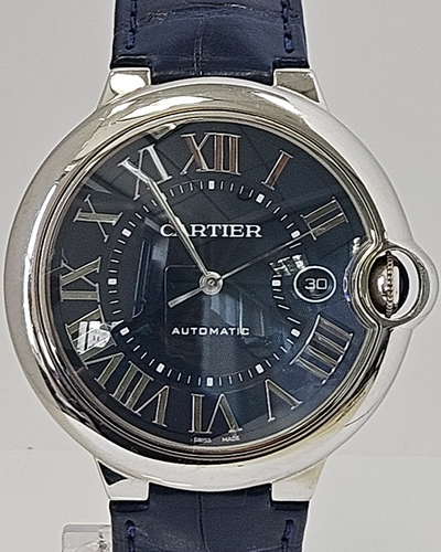 Cartier Ballon Bleu De Cartier 42MM Blue Dial Leather Strap (WSBB0027)