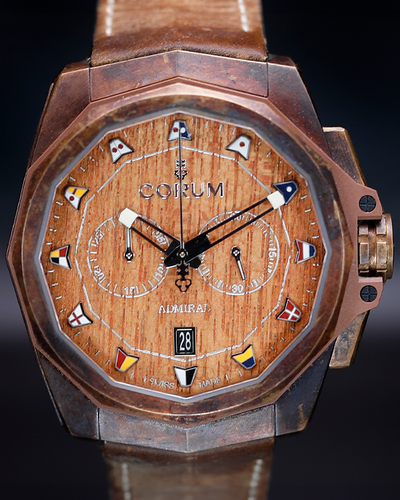 Corum Admiral's Cup Chronograph 45MM Wood Dial Leather Strap (116.200.53/0F62 AW01)