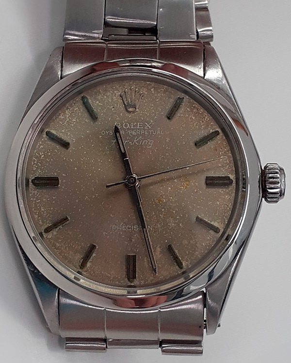 Rolex Air King Precision 34MM Patina Silver Dial Steel Bracelet (5500)