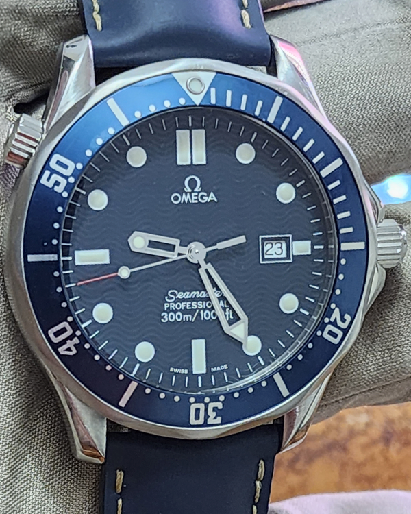 Omega Seamaster 300M 41MM Quartz Blue Dial Leather Strap (2541.80.00)