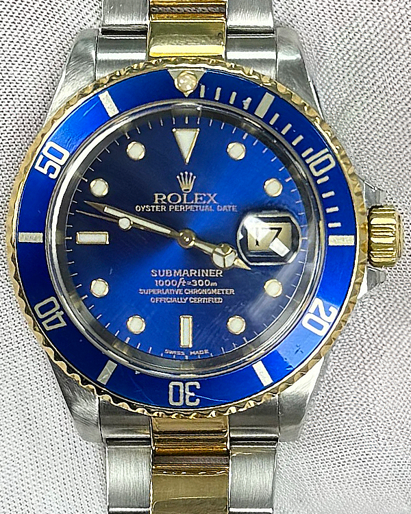 2000 Rolex Submariner Date "Bluesy" 40MM Blue Dial Two-Tone Oyster Bracelet (16613)