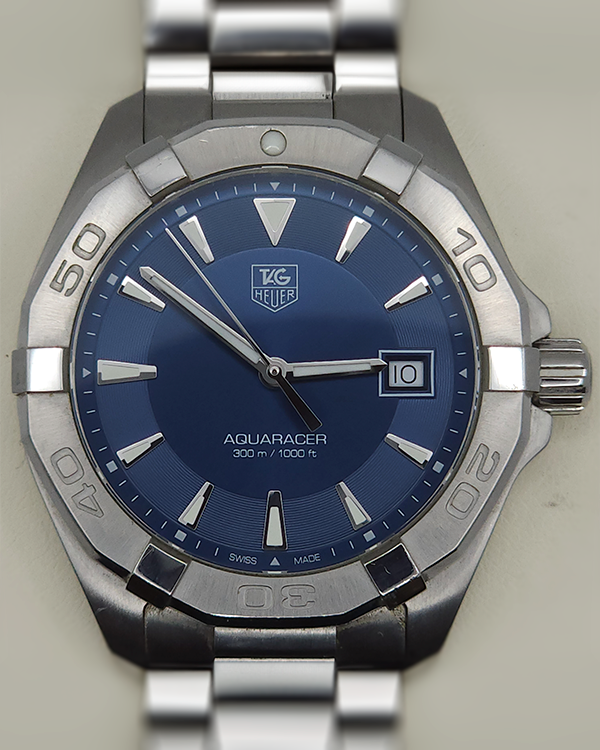 2016 TAG Heuer Aquaracer 300M 41MM Quartz Blue Dial Steel Bracelet (WAY1112.BA0928)