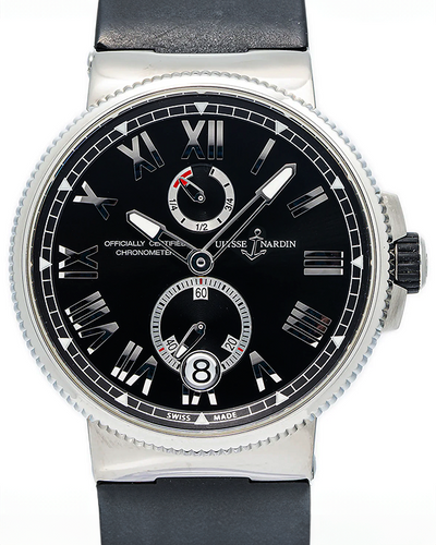 Ulysse Nardin Marine Chronometer 43MM Black Dial Rubber Strap (1183-122)