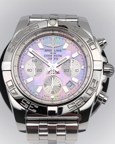 No Reserve - 2011 Breitling Chronomat 44MM Mother Of Pearl Dial Steel Bracelet (AB0110)