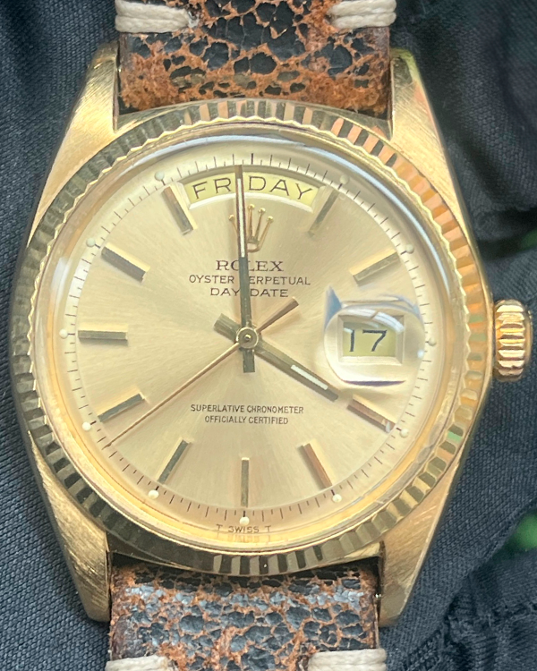 Rolex Day-Date 36MM Champagne Dial Leather Strap (1803)