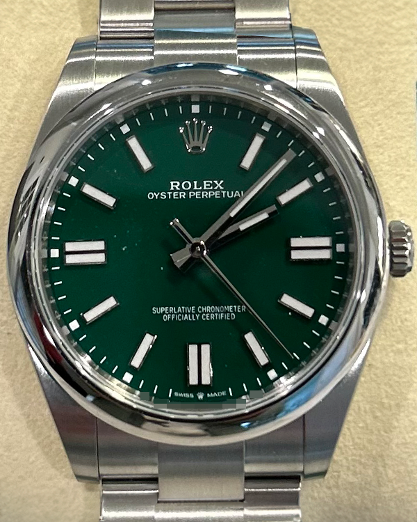 2024 Rolex Oyster Perpetual 41MM Green Dial Oyster Bracelet (124300)