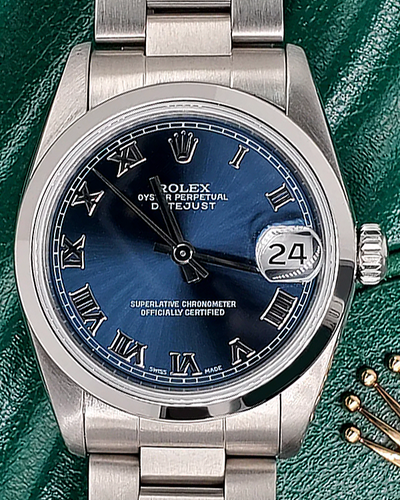 1998 Rolex Datejust 31MM Blue Dial Steel Bracelet (68240)