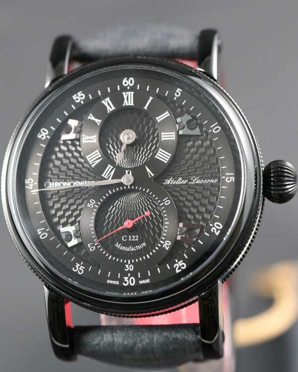 Chronoswiss Flying Regulator Manufacture 40MM Black "Guilloché" Dial Leather Strap (CH-1245.3)