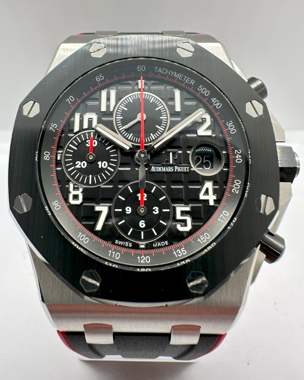 2019 Audemars Piguet Royal Oak Offshore Chronograph 42MM "Vampire" Black Dial Rubber Strap (26470SO)