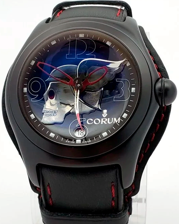 Corum Bubble Limited Edition 45MM Black Dial Leather Strap (082.150.45)